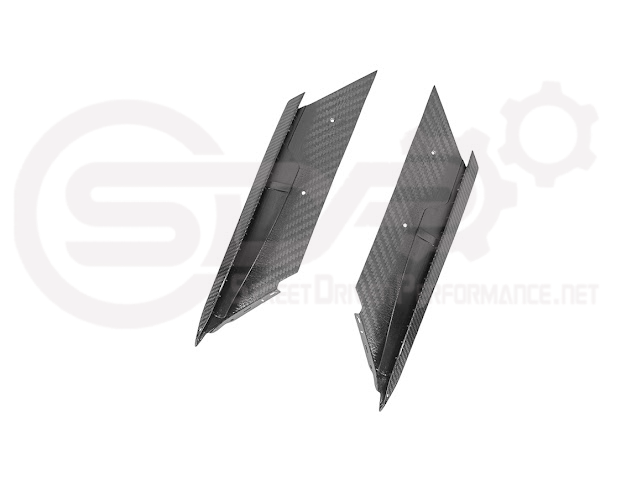 Carbon fiber side fender vents for 2023 Corvette C8 E-Ray and Z06, Street Driven Performance, 3-piece air scoop trim replacement.