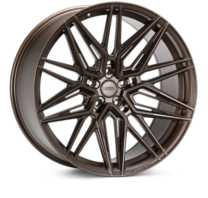 Vossen HF7 forged alloy wheel 21x12 inches, Satin Bronze finish, ET60 offset, 5x130 bolt pattern, deep concave design.