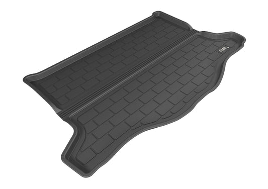 Black 3D MAXpider cargo liner for Honda Fit 2015-2020, durable rubber floor mats with textured surface and raised edges.