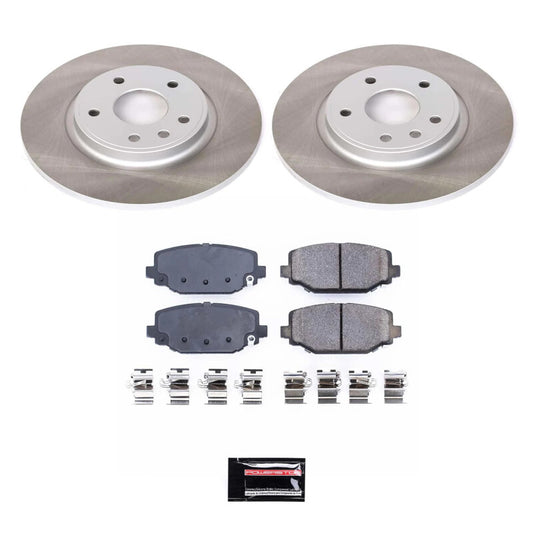 PowerStop rear semi-coated brake rotor kit for Volkswagen Routan 2012-2014, performance brake kit with ventilated rotor design.