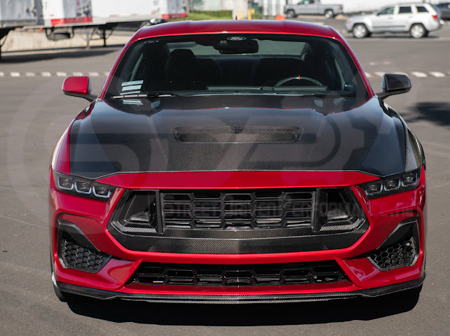 2024-Up Ford Mustang S650 | Factory Style CARBON FIBER Front Hood with Hood Vent (2 versions)
