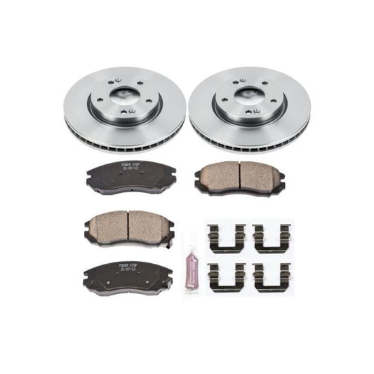 PowerStop OE front brake kit for Hyundai Tiburon 2004-2006, including brake rotors and pads for reliable stopping power