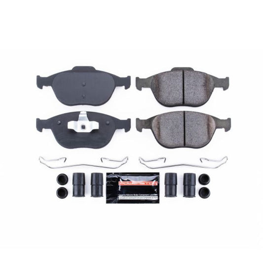 PowerStop Z23 Evolution sport brake pads for 2002-2004 Ford Focus, front performance brake pads with hardware installed