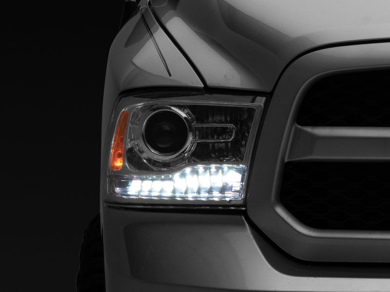 Raxiom 09-18 Dodge RAM 1500 LED Halo Headlights w/ Switchback Turn Signals- Chrome Hsng (Clear Lens)
