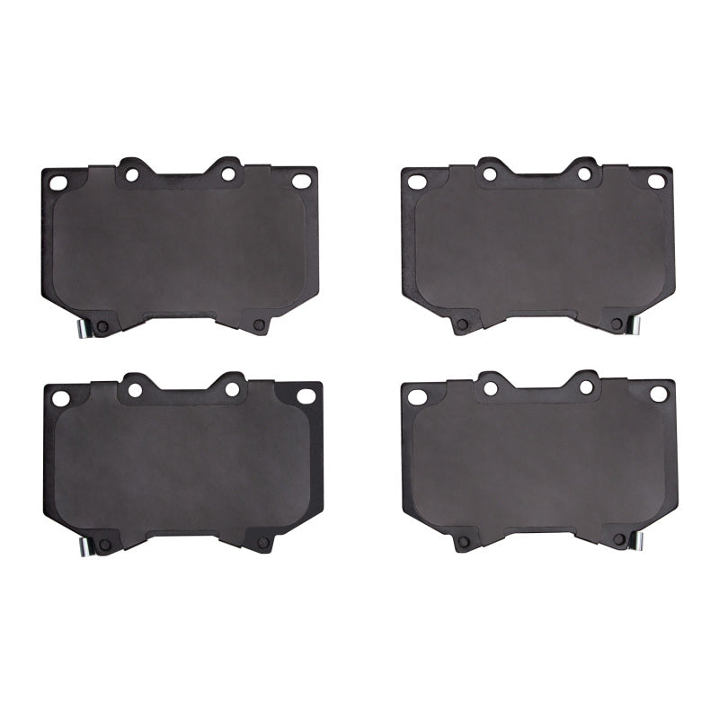 Toyota Tundra front ceramic brake pads by R1 Concepts, OE quality brake pads with a metallic backing and friction material.