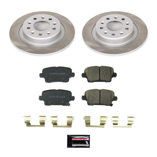 PowerStop rear semi-coated rotor kit for 2019-2020 Buick Regal Sportback, performance brake kit with drilled and slotted rotors