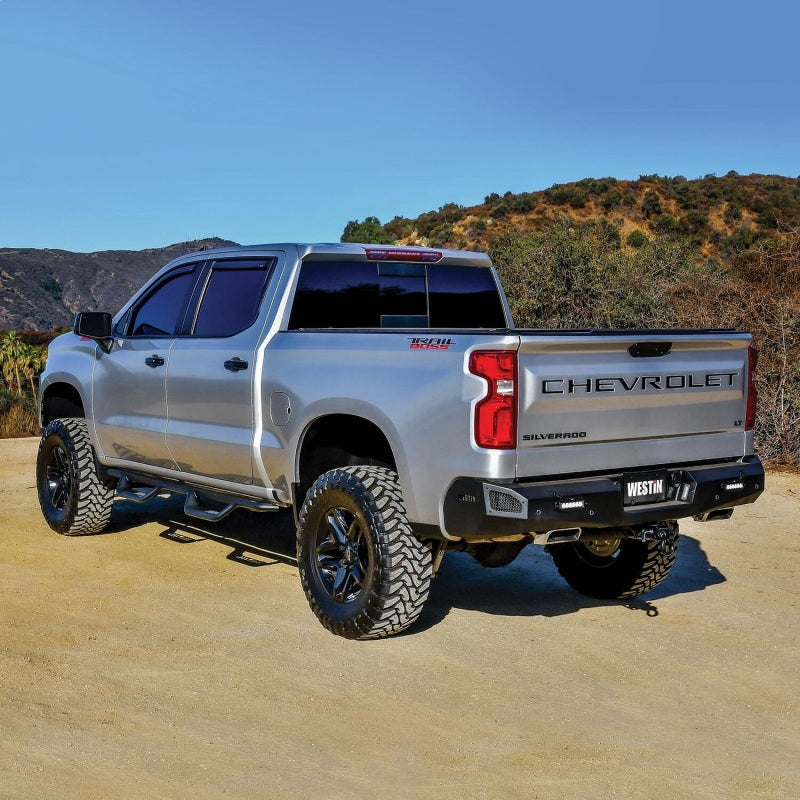 Westin 19-22 Chevrolet Silverado / GMC Sierra Crew Cab Outlaw Nerf Step Bars - Textured Black