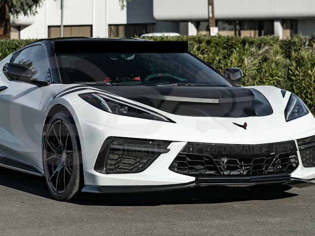 2020-PRESENT CHEVROLET CORVETTE C8 | ZR1 REPLICA STYLE  MATTE BLACK FRONT VENTED HOOD