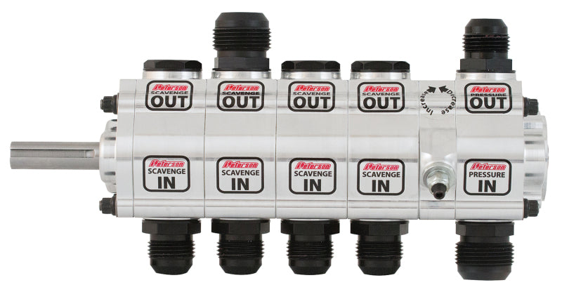 Peterson Fluid Systems R4 5-Stage Oil Pump - Left Side Mount - HV - Rear Drive Drag - Front Pressure