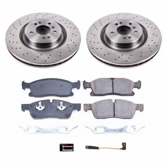 PowerStop OE brake kit for 2016 Mercedes-Benz GLE300d front, includes rotors and pads, designed for optimal stopping power