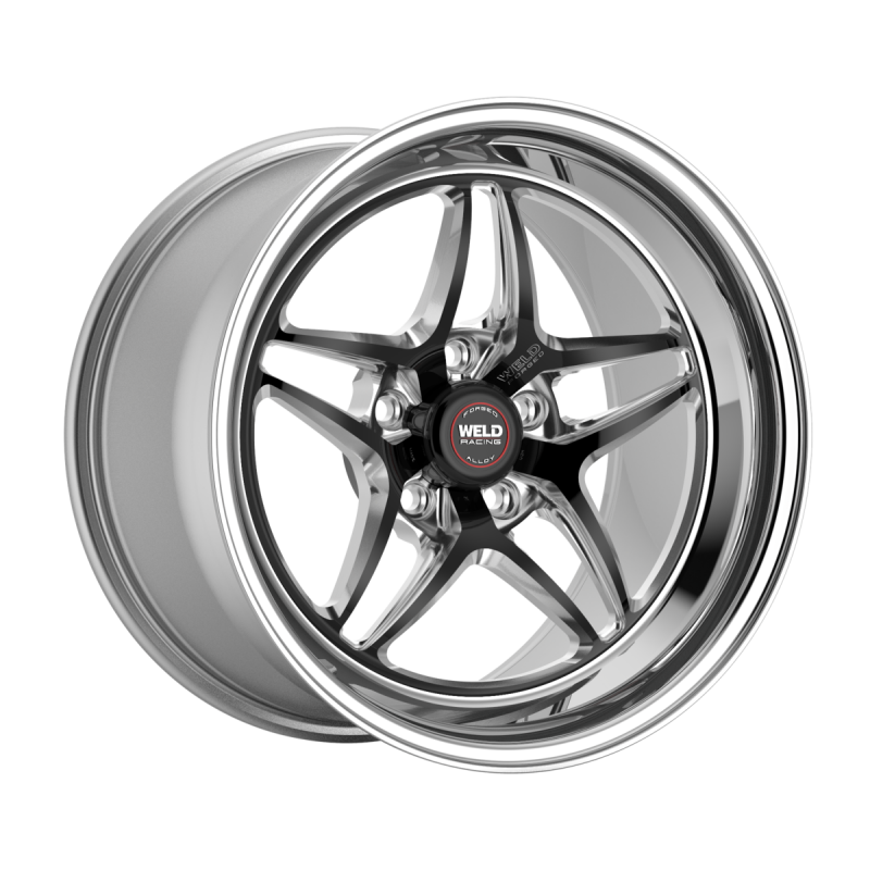 Weld S81 forged wheel with 20x8 size, black center, polished shell, 5x127 bolt pattern, and 4.5 inch backspacing.