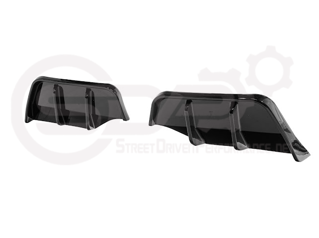 2025-Up Tesla Model Y | Fast Style Glossy Black Rear Bumper Finned Diffuser