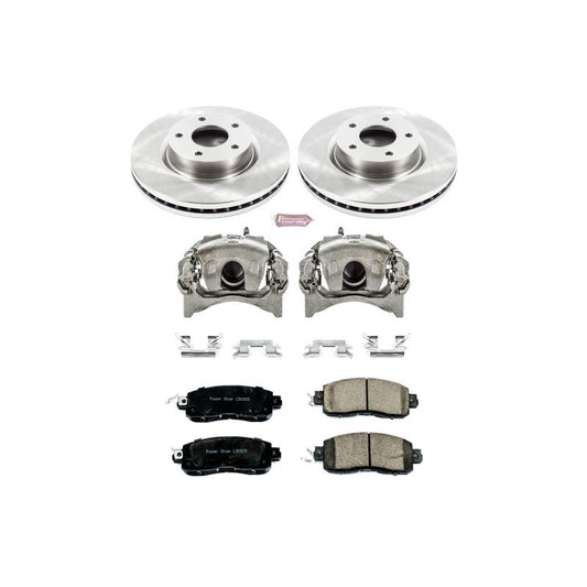 PowerStop OE brake kit with front calipers for 2013-2018 Nissan Altima, including brake rotors and hardware.