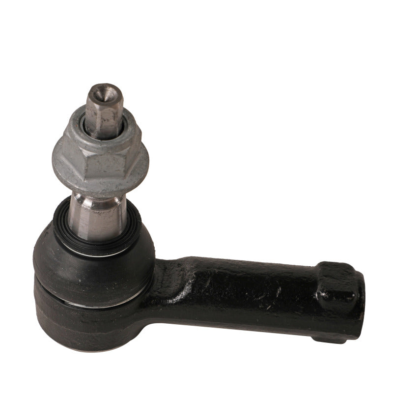 Moog Ford Transit-150 front outer tie rod showing metal rod with rubber boot and connection ends.