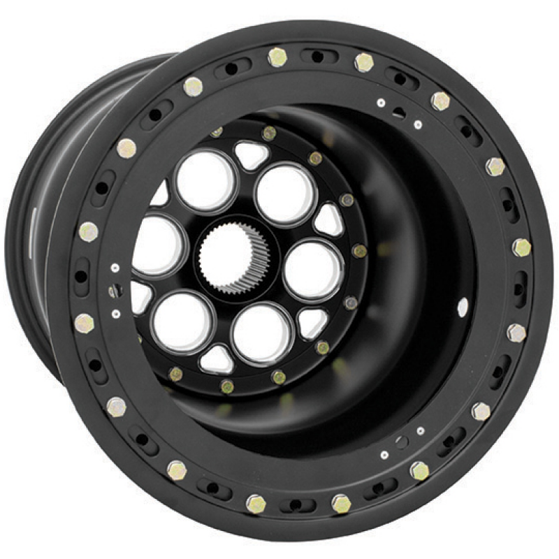 Weld Magnum Sprint forged wheel with black center, shell, and cover, featuring 15x17 inch size and 42-spline design.