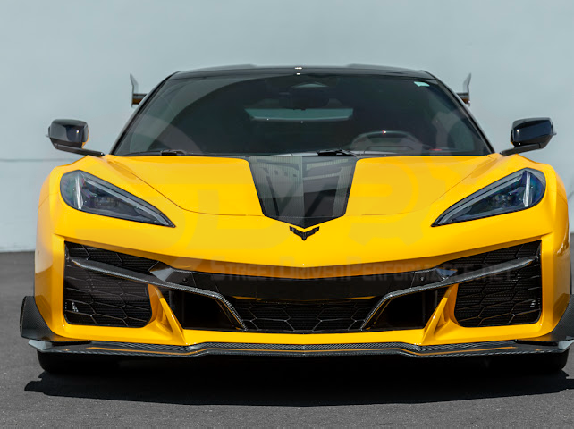 2023-UP CORVETTE C8 Z06 | Z07 EXTENDED PACKAGE CARBON FIBER FRONT LIP SPLITTER & CANARDS GROUND EFFECTS