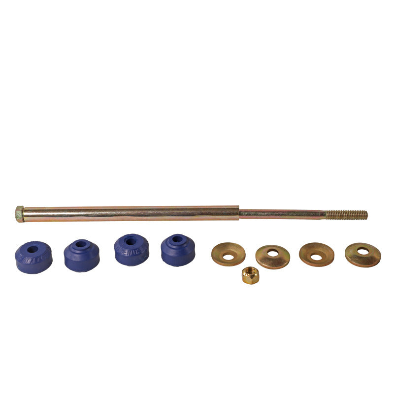 Moog rear sway bar link for 2008-2017 Buick Enclave, durable suspension part, shown in the image with mounting hardware.