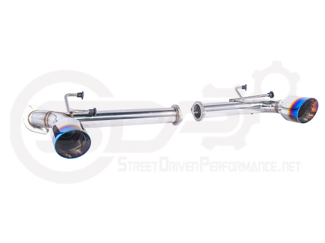 Street Driven Performance exhaust axle back for 2013-2021 Scion FR-S, Subaru BRZ, Toyota 86 with chrome or burnt blue tips.