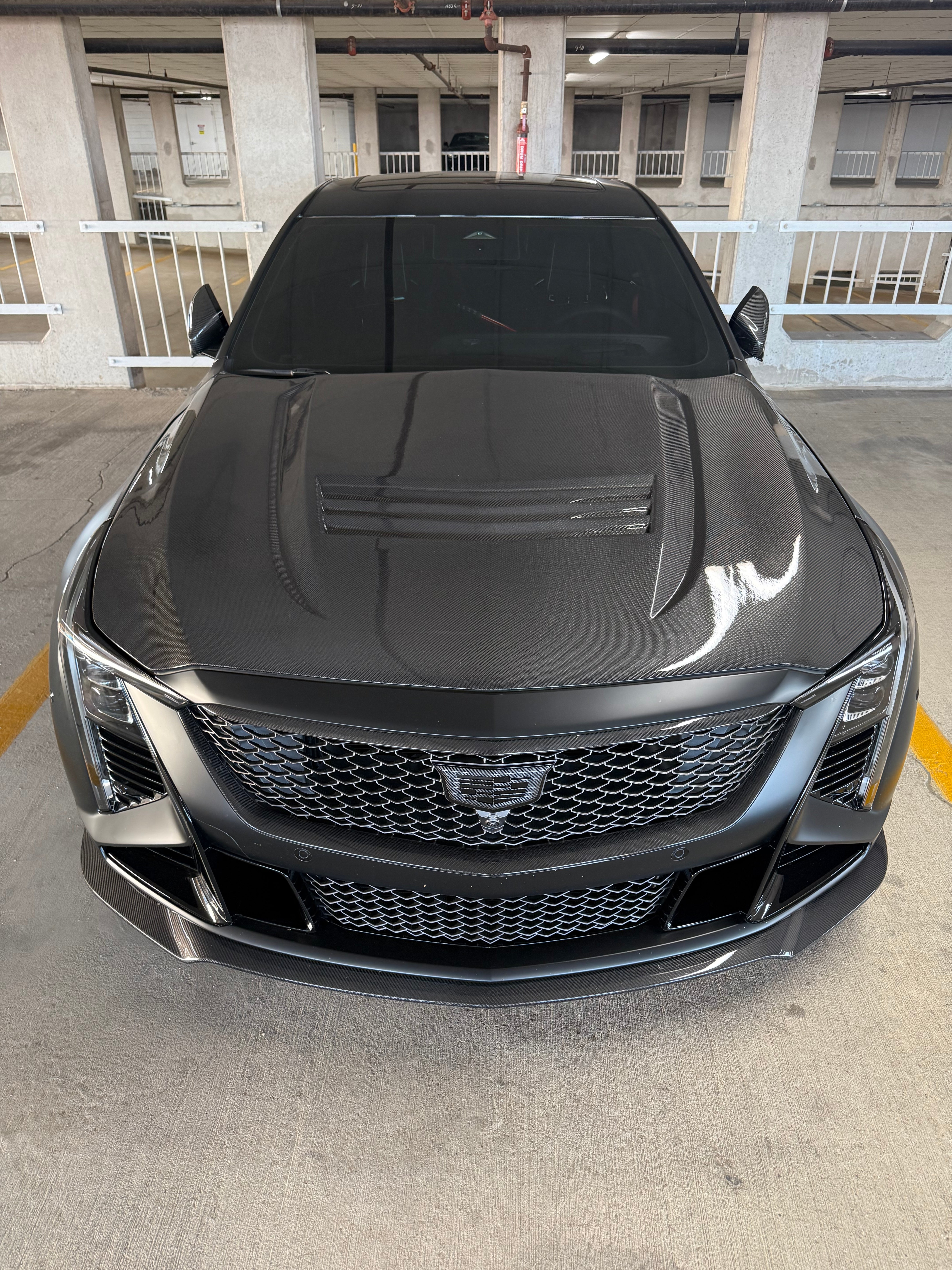 2025-PRESENT CADILLAC CT5-V BLACKWING | FACTORY OEM STYLE CARBON FIBER FRONT LIP SPLITTER GROUND EFFECTS & WHEEL ARCHES