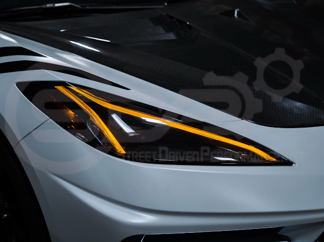 2020-Up Chevrolet Corvette C8 | Custom DRL Conversion Front Headlight Module Set Pair (Amber, Blue, Green, or Red)
