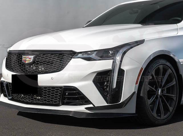 2020-UP CADILLAC CT4 BLACK WING | CARBON FIBER FRONT BUMPER CANARDS