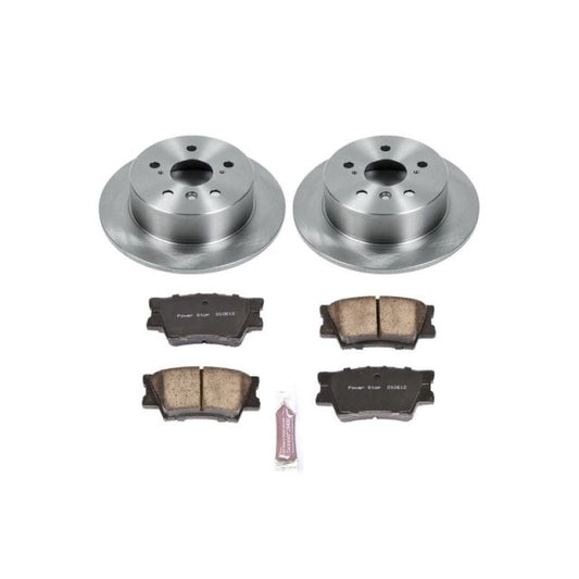 PowerStop rear brake kit for Lexus ES300h 2013-2018, OE style brake components with rotors and pads for reliable stopping power.