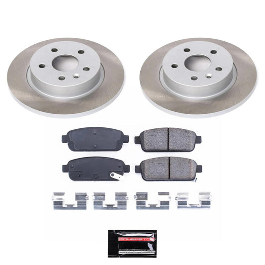 PowerStop rear semi-coated brake rotor kit for 2015-2017 Chevrolet Trax, performance brake kit with smooth, durable rotor surfaces.