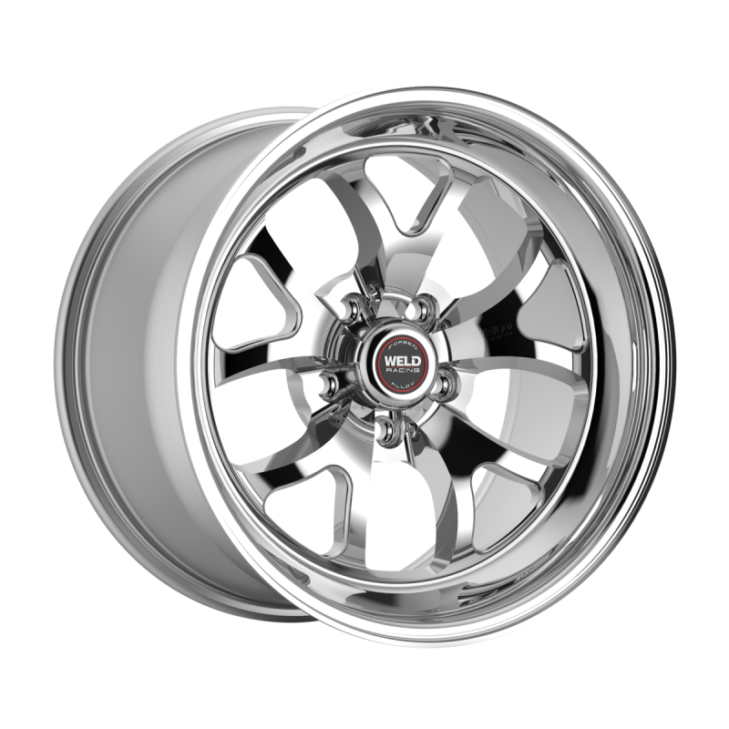Weld S76 forged wheel with 17x5 inch size, polished center and shell, 5x120 bolt pattern, 2.2 BS, 3.18 HB, non-BL finish