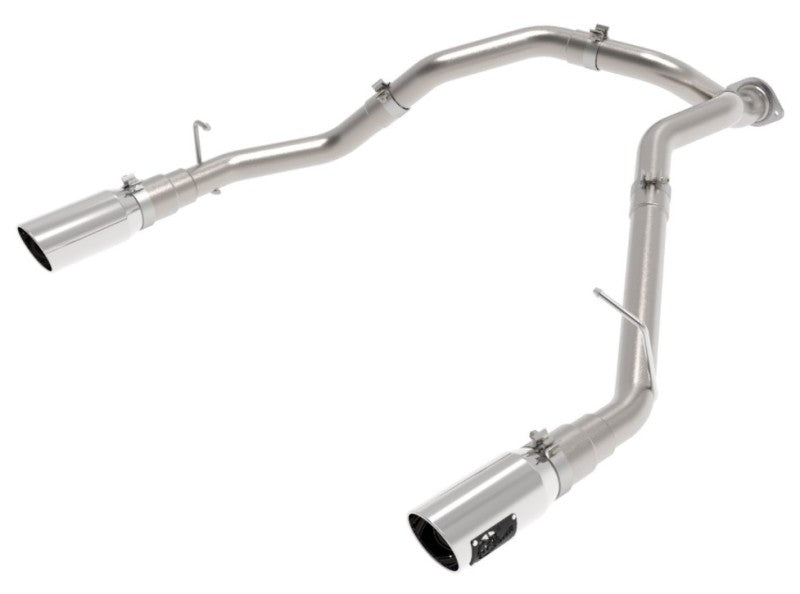 aFe large bore 3-inch 409 stainless steel DPF-back exhaust system with polished tip for RAM 1500 V6 3.0, 2020-2021.
