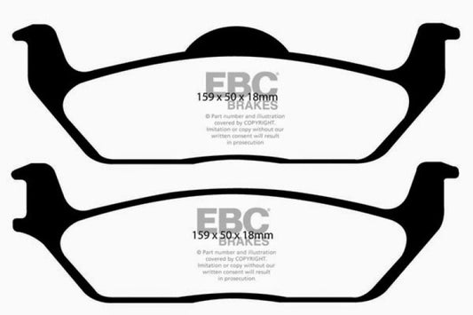 EBC Ultimax2 rear brake pads for Ford F150 3.5 Twin Turbo 2WD, 6-lug OE replacement brake pads, shown in the image.
