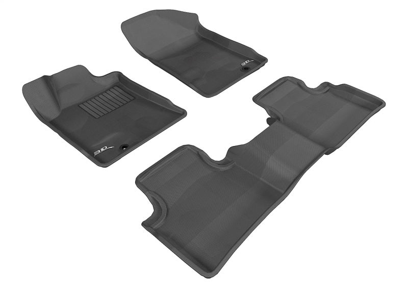 3D MAXpider rubber floor mats set for Nissan Maxima 2009-2014 in black, featuring custom-fit 3D Maxpider design and durable material.