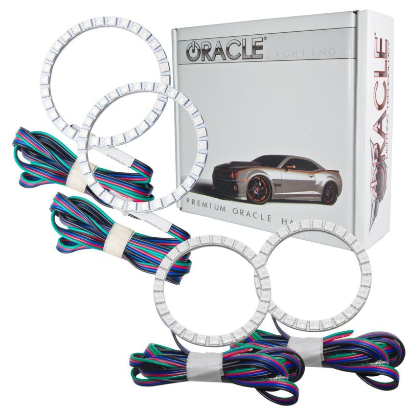 Oracle Lighting Mercedes Benz S-Class 2007-2009 Halo Kit with ColorSHIFT LEDs and BC1 controller installed in headlights.