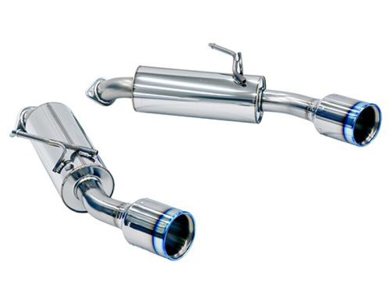 HKS Legamax Premium Sports catback exhaust system for 400R main, showcasing the polished stainless steel piping and muffler design.
