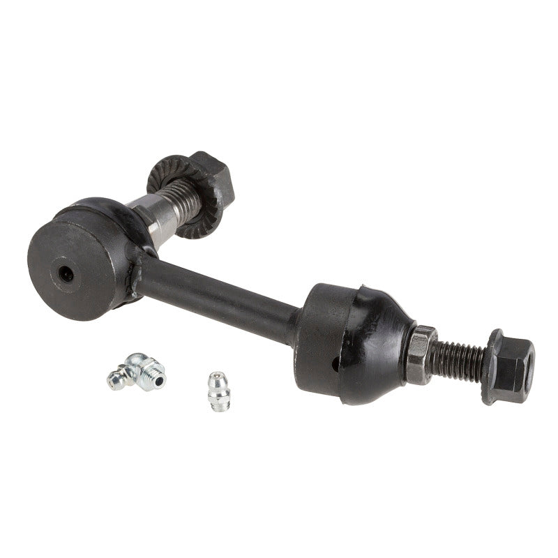 Moog Ford Expedition front sway bar endlinks kit, showing metal links with bushings for suspension stability.