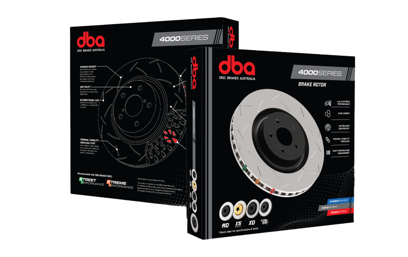 DBA 05-12 Chevrolet Cobalt rear 4000 Series slotted brake rotor showing slotted surface and mounting holes for 5-lug wheels