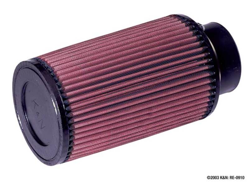 K&N Universal Rubber Air Filter with 3-inch flange, 5-inch outer diameter, 4-5/8-inch outer diameter top, and 8-inch height