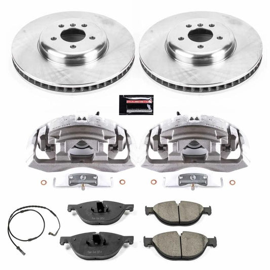 PowerStop OE brake calipers for 2009 BMW 750i front Autospecialty kit with brake calipers and Cals displayed.