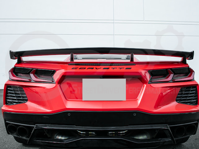 2020-Up Corvette C8 Stingray & Z51 |FaceliftedbRear Trunk High Wing Spoiler (Matte Black or Carbon Flash)