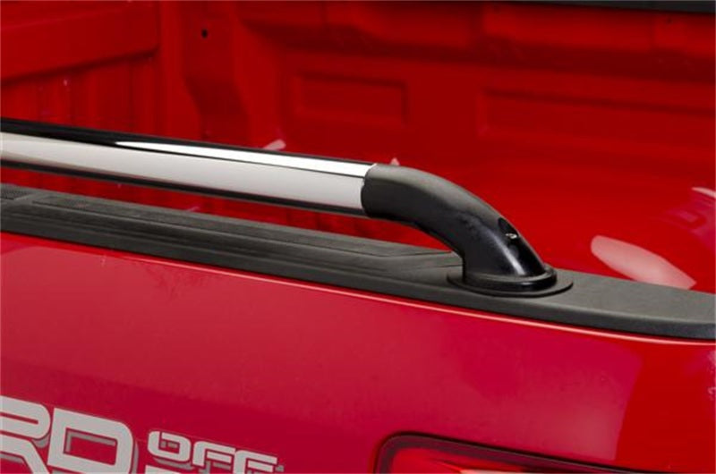 Putco nylon SSR rock rails for 73-96 Ford F-150 and F250 full-size trucks with 8ft bed, mounted on the side of the vehicle.