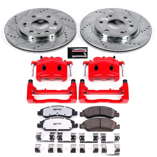 PowerStop Z36 Truck & Tow brake kit for Chevrolet Tahoe, front performance brake pads and calipers, designed for towing and heavy-duty use.