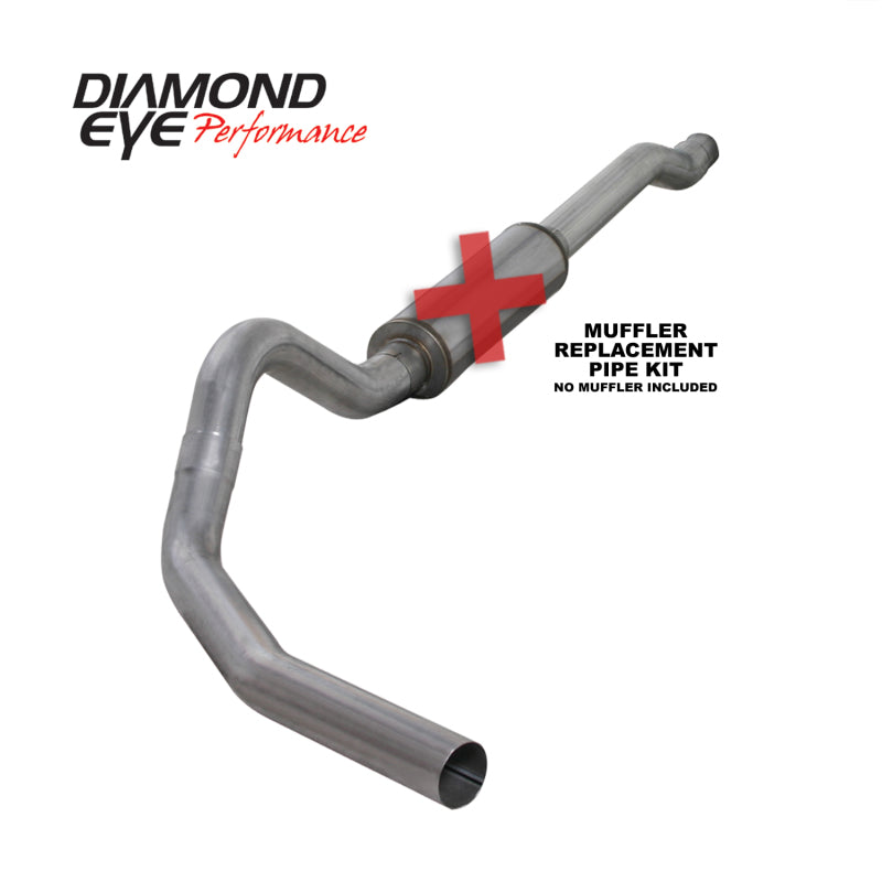 Diamond Eye Performance Catback exhaust pipe for 2003-2007 Ford F250/F350 6.0L with extended cab, replacement pipe for improved sound.