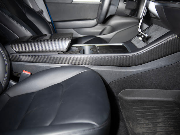 2020-UP TESLA MODEL 3 & Y CARBON FIBER INTERIOR CENTER CONSOLE SHIFT SIDES