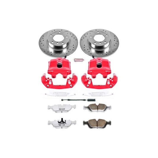 PowerStop Z26 Street Warrior front brake kit with calipers for 1999 BMW 318ti, performance D&S brake components.