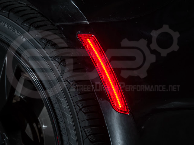 2016-2024 Chevrolet Camaro | Rear Bumper Side Marker Lens w/ Red LED Reflector Light Pair (Clear / Red / Smoke)