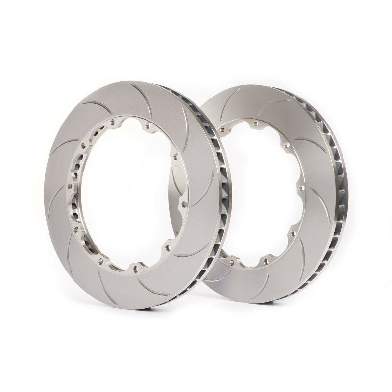 GiroDisc slotted rear brake rotors for McLaren 570S/570GT, designed for improved braking performance and heat dissipation.