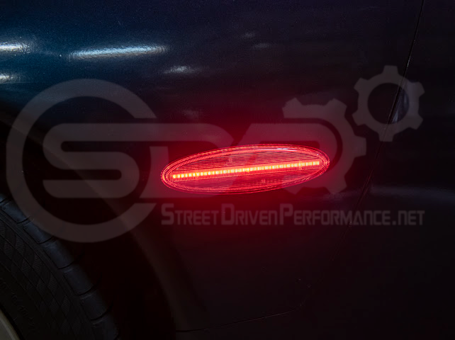 1997-2004 Chevrolet Corvette C5 | Rear Bumper Clear / Red / Black Lens Red LED Side Marker Lights Pair