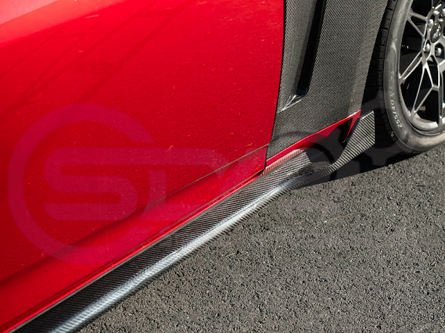 2024-Up Ford Mustang S650 | SDP Performance CARBON FIBER Side Skirts Extension Rocker Panels Ground Effects