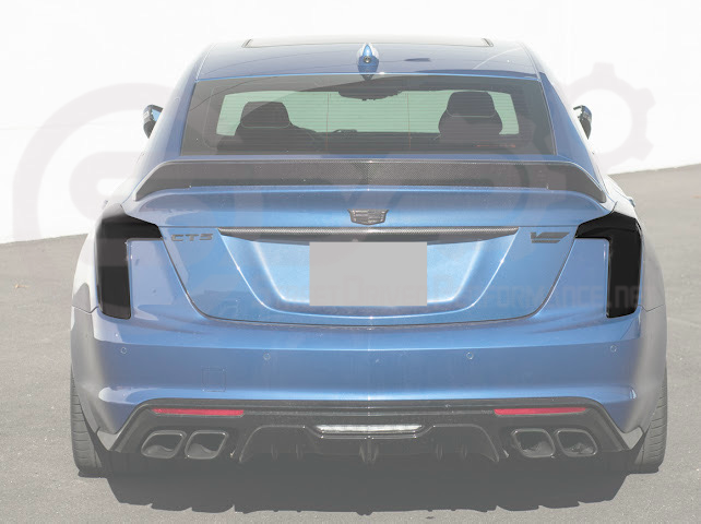 2020-Up Cadillac CT5 & CT5-V | SMOKE TINTED Rear Tail Light Trim Bezel Cover Pair