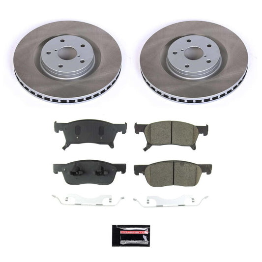 PowerStop semi-coated front brake rotor kit for 2019-2022 Subaru Ascent, performance blank brake rotors, automotive part.