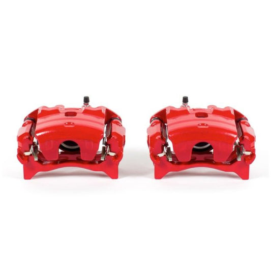 PowerStop red front brake calipers with brackets for Nissan Altima 2013-2017, performance brake calipers pair.